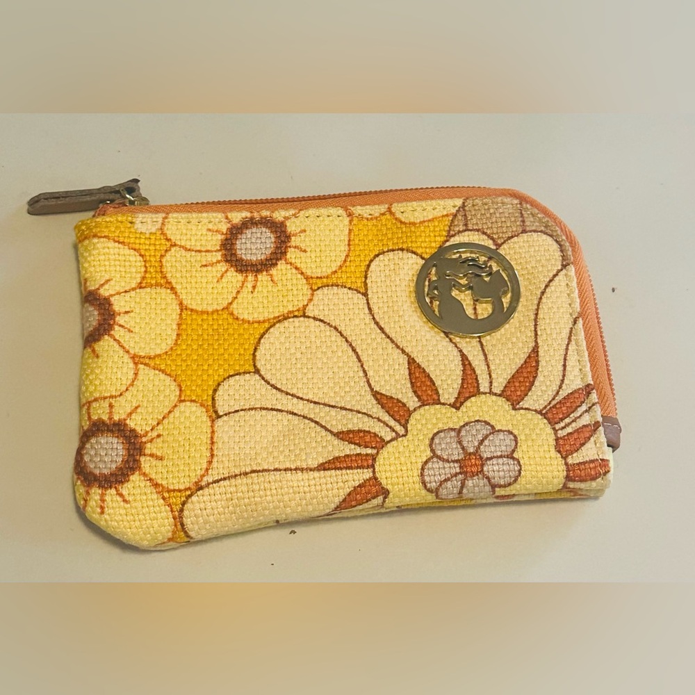 Spartina 449 Yellow and Cream Floral Cosmetic Case